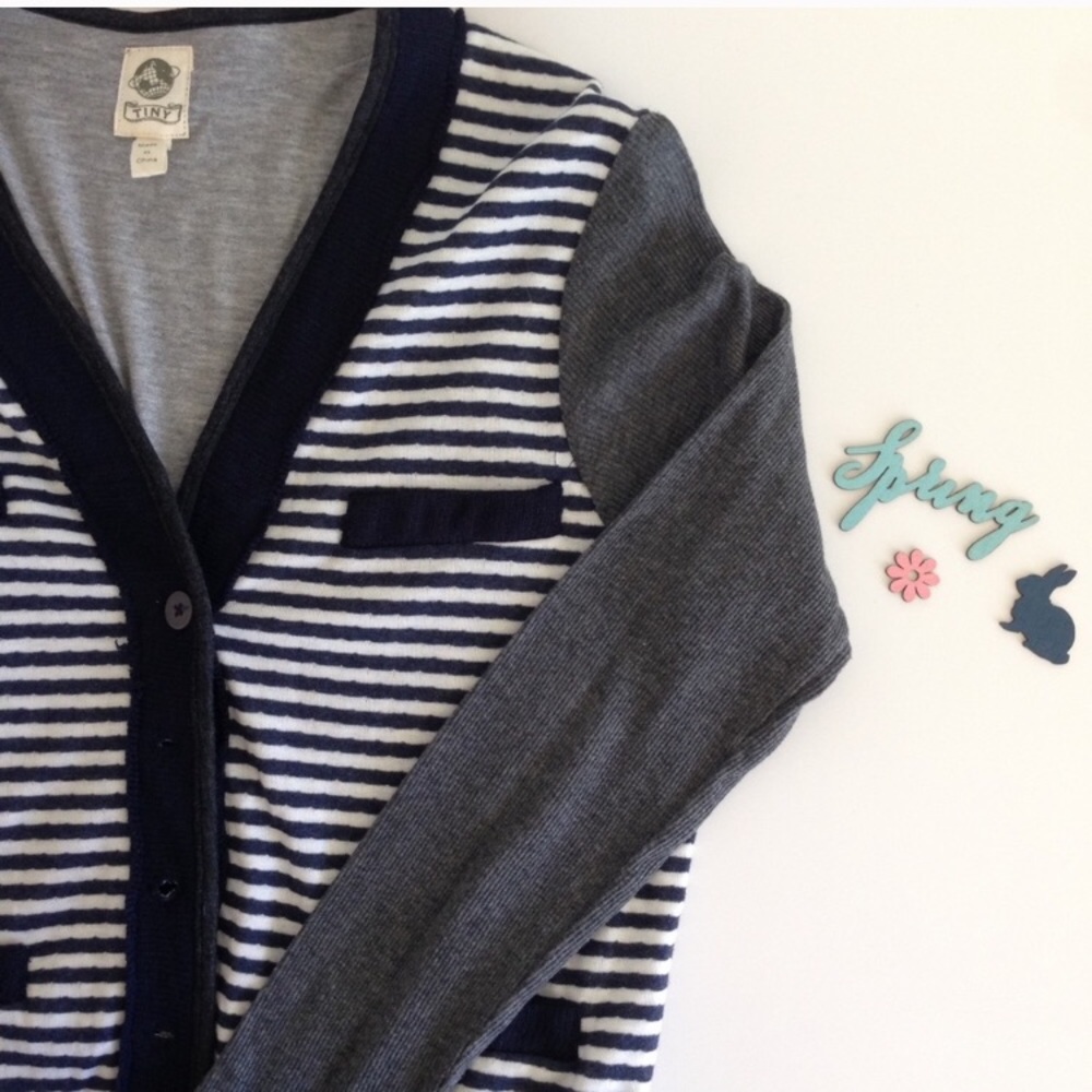 REDUCED: EUC Striped TINY Cardigan, Size Medium